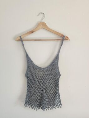 Brand New Zara Blue Fishnet Cami